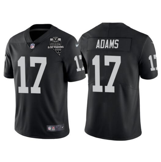 Men's Las Vegas Raiders #17 Davante Adams Black With 2020 Inaugural Season Patch Vapor Limited Stitched Jersey Men's Las Vegas Raiders #17 Davante Adams Black With 2020 Inaugural Season Patch Vapor Limited Stitched Jersey